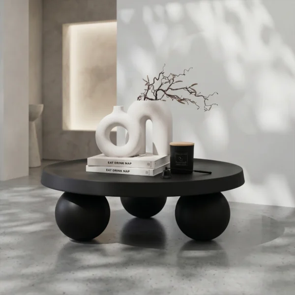 Sphere Black Scandinavian Round Coffee Table