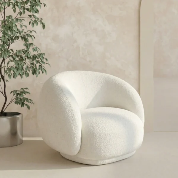 White Scandinavian Style Armchair